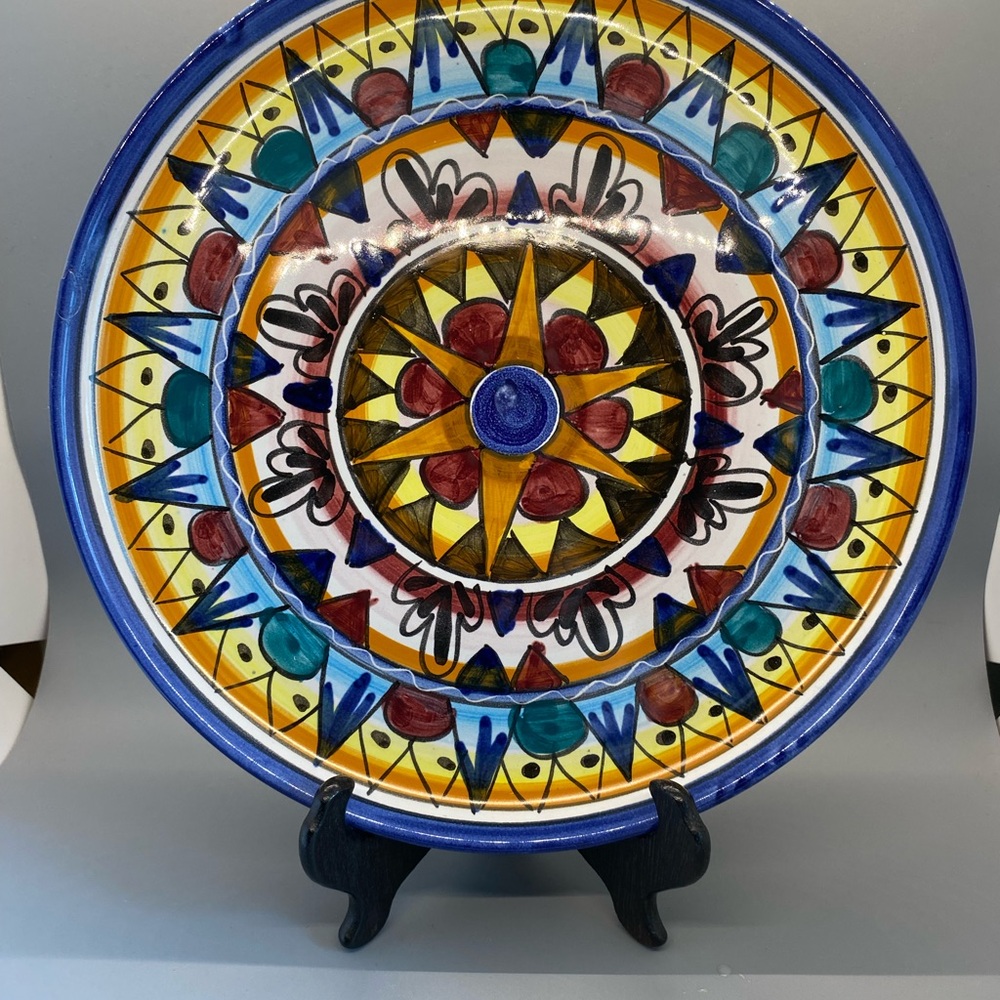 Colorful Geometric Ceramic Wall Plate